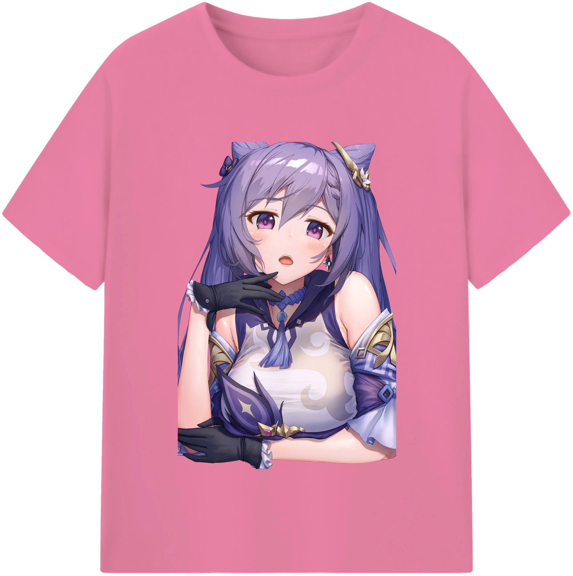 げんし神 刻晴 こくせい genshin Kokusei 綿100％半袖Tシャツ（フロントプリント）